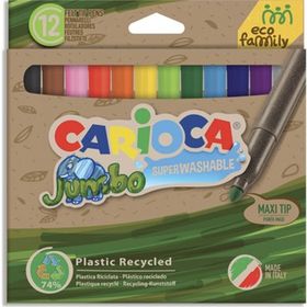 Carioca Ecofamily Jumbo Süper Yıkanabilir 12'li Keçeli Boya Kalemi