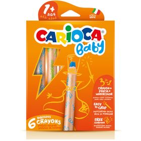 Carioca Jumbo Baby Ahşap Gövdeli 6'lı Boya Kalemi