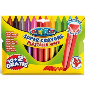 Carioca Plastello Jumbo Üçgen 12 Renk Pastel Boya