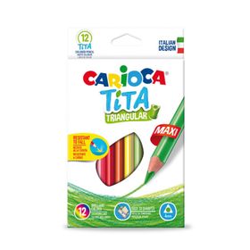 Carioca Tita Jumbo Üçgen 12'li Kuru Boya Kalemi