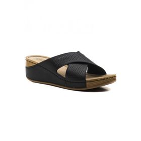 Carlaverde 4875-22 Anatomik Siyah Fashion Kadın Terlik