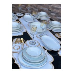 Carmen Soft Paris Modern Gold Lüks 27 Parça Yemek Takımı