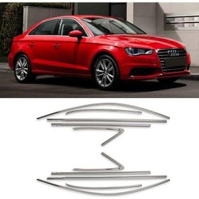 Carmind 2013 - 2019 10 Parça Audi A3 Sedan Krom Cam Çerçevesi Set