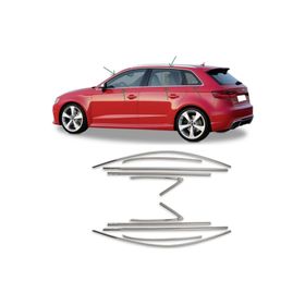 Carmind 2013 - 2020 10 Parça Audi A3 HB Krom Cam Çerçevesi Set