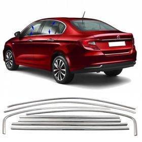 Carmind 2015 8 Parça Fiat Egea Sedan Krom Cam Çerçevesi Seti