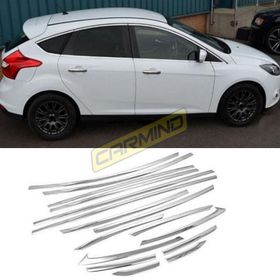 Carmind Ford Focus 3 HB Krom 2011-2017 16 Parça Cam Çerçevesi Set