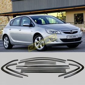 Carmind Opel Astra J Hb Siyah 2010-2014 12 Parça Krom Cam Çerçevesi