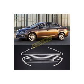 Carmind Opel Astra J Sedan 2012-2020 12 Parça Krom Cam Çerçevesi Set
