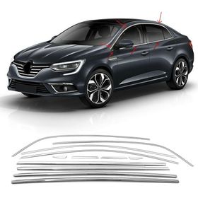 Carmind Renault Megane 4 Sedan 2016-2020 12 Parça Krom Cam Çerçevesi Set