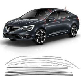 Carmind Renault Megane 4 Sedan 2016-2020 12 Parça Krom Cam Çerçevesi Set