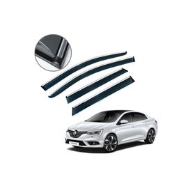 Carmind Renault Megane 4 Sedan 2016 Sonrası Krom Çıtalı Cam Rüzgarlığı