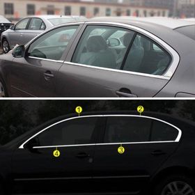 Carmind Skoda Octavia A5 2007-2012 8 Parça Krom Cam Çerçevesi Set