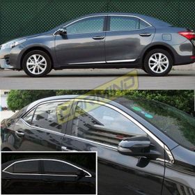 Carmind Toyota Corolla 2013-2018 14 Parça Krom Cam Çerçevesi Set