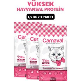 Carnaval 3X2X1,5 kg Tavuklu Yavru Kedi Maması