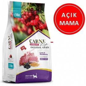 Carni Life Kızılcıklı Kuzu Etli ve Boğürtlenli 1 kg Açık Yetişkin Kedi Maması