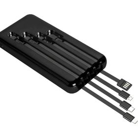 Carnivalland Usb Mikro Usb-C Lightning Kablololu LCD Display 10.000 mAh Dijital Ekran Siyah Powerbank