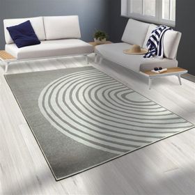 Carpettex 200x290 cm Modern Şönil Dokuma Taban Geometrik Desenli Krem Beyaz Halı