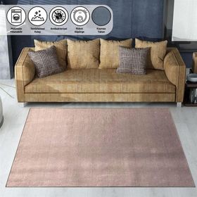 Carpettex 80x150 cm Modern Şönil Dokuma Kaymaz Tabanlı Düz Pudra Rose Halı
