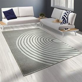 Carpettex 80x50 cm Modern Şönil Dokuma Taban Geometrik Desenli Krem Beyaz Halı
