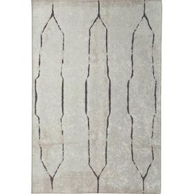 Carpettex İskandinav Çizgi Desenli Krem Renkli Kaymaz Taban Makinada Yıkanabilir 60x100 cm Modern Halı