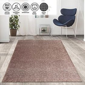 Carpettex Modern Düz Kırçıllı Rose Beyaz Kaymaz Taban Yıkanabilir 100x150 cm Halı