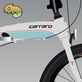Carraro Flexi 108 HD 320H V 20 Jant 8 Vites Gümüş Turkuaz Bukalemun Siyah Kırmızı Katlanır Bisiklet