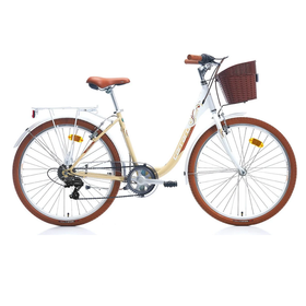 Carraro Juliana 24 Jant 7 Vites 43 cm V Fren Beyaz Bej Kahverengi Şehir Bisikleti