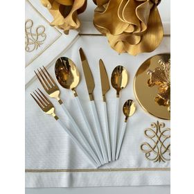 Carre Titanyum White Gold 42 Parça Çatal Bıçak Kaşık Takımı
