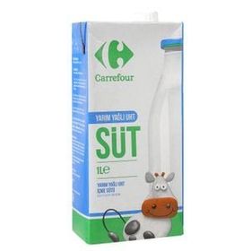 Carrefour 1 lt Yarım Yağlı Süt