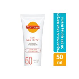 Carroten Anti Age ve Spot Spf 50 Yüksek Koruyucu 50 ml Yüz Güneş Kremi