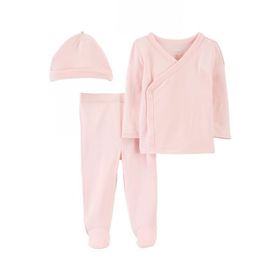 Carter's 1O969210 Layette Pembe 3'lü Kız Bebek Alt Üst Set