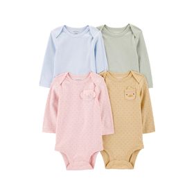 Carter's Kız Bebek 4'lü Body Uzun Kollu