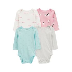 Carter's Kız Uzun Kollu Set 4'lü Paket Bebek Body