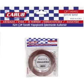 Carub 10MM X 5 MT Şeffaf Silikonlu Çift Taraflı Bant