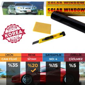 Carub 50 cm x 6 m Siyah-Black %20 Çizilmez Oto Cam Filmi
