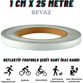 Carub BR2405101 Hk 1 cm x25 mt Beyaz Fosfor Bant