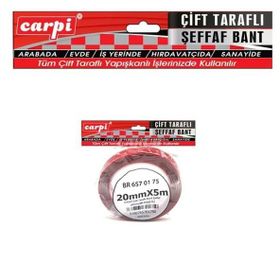 Carub Carpi Şeffaf 20x5 Poşetli Çift Taraflı Bant