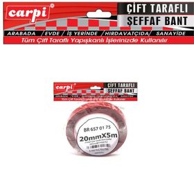 Carub Carpi Şeffaf 20x5 Poşetli Çift Taraflı Bant