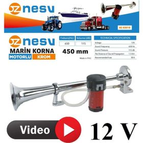 Carub CARUB-2751518 Krom Marin Gemi Kornası Havalı Kompresörlü