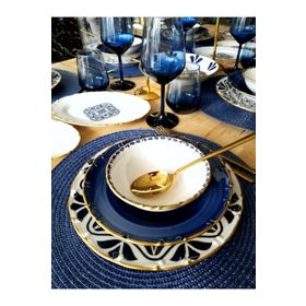 Casa De Bella 29 Parça 6 Kişilik Gold Çerçeveli Yemek Takımı