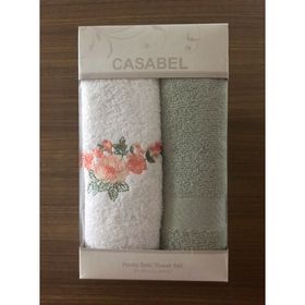 Casabel 2'li Pamuk 50x60 cm Mint Bahar Çiçekleri Mutfak Havlusu