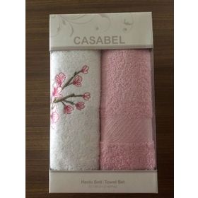 Casabel 2'li Pamuk 50x60 cm Pembe Bahar Dalı Mutfak Havlusu