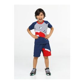 Casabony CS-24Y-017 Shark Lacivert Erkek Çocuk Şort Takım
