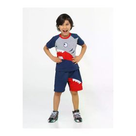 Casabony CS-24Y-017 Shark Lacivert Erkek Çocuk Şort Takım