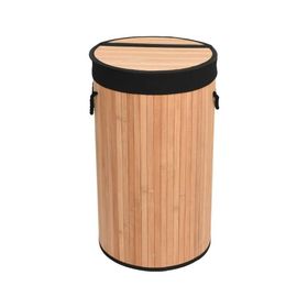 Casalinda CL-6001-1 Naturtel Yuvarlak Bambu 55 lt Kirli Çamaşır Sepeti