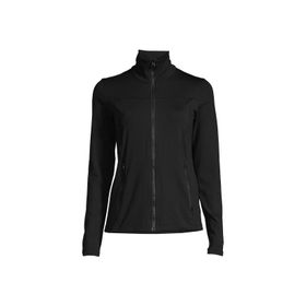 Casall 22160-901 Rib Detail Training Siyah Dik Yaka Düz Zip Kadın Ceket
