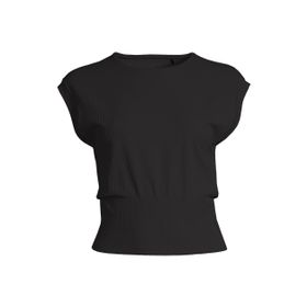 Casall Bisiklet Yaka Düz Siyah Kadın 23101-901 Seamless Graphical Rib Te T-shirt