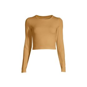 Casall Sarı Kadın O Yaka Dar Düz Uzun Kollu 21168-371 Crop Long Sleeve T-shirt