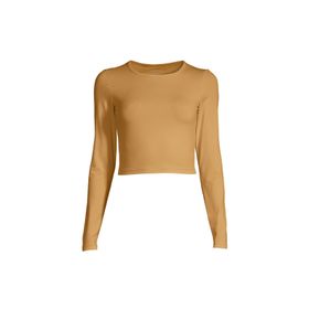 Casall Sarı Kadın O Yaka Dar Düz Uzun Kollu 21168-371 Crop Long Sleeve T-shirt