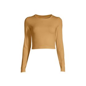 Casall Sarı Kadın O Yaka Dar Düz Uzun Kollu 21168-371 Crop Long Sleeve T-shirt